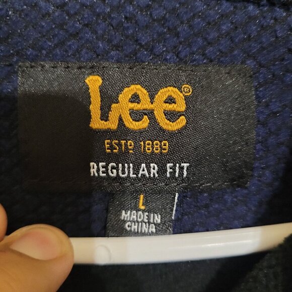 Lee Mens Regular Fit Navy Button-Up‎ Shirt Jacket w/side pockets - Picture 2 of 10